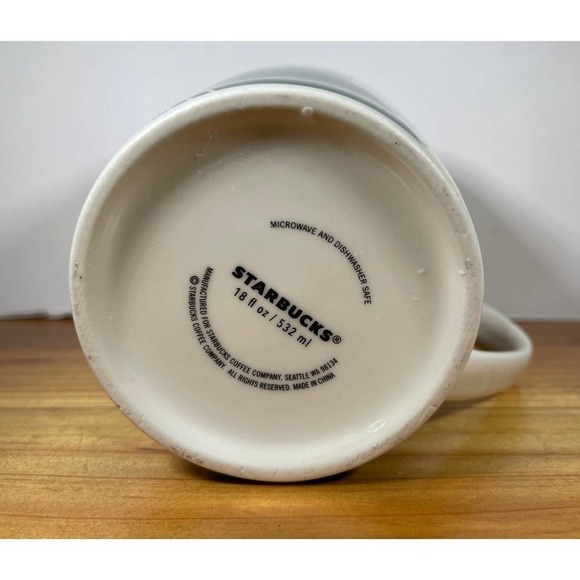 STARBUCKS Modern Pine Tree Forest Triangles Christmas Coffee Mug 18 Oz. Jumbo - Picture 4 of 7